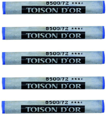 KOHINOOR Hardtmuth Toison D'or Artist's Soft Pastel Round - Mountain Blue(Set of 5, Mountain Blue (72))