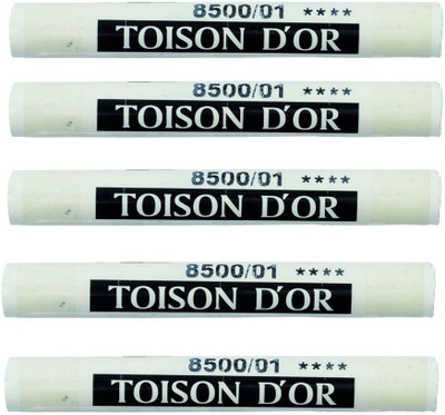 KOHINOOR Pastel Round - Titanium White (1) - Pack of 5(Set of 5, Titanium White (1))