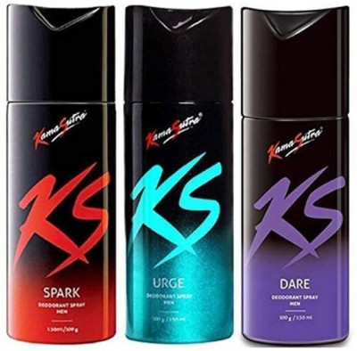Kamasutra spark urge dare Body Spray  -  For Men & Women(450 ml, Pack of 3)