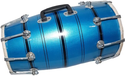 GT manufacturers Dholak Blue shiny Mango wood With Carry Bag Nut & Bolts Dholak(Blue)