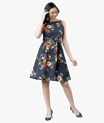 Tokyo Talkies Women A-line Black Above Knee/Mid Thigh Length Dress