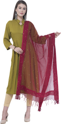 A R SILK Cotton Blend Embellished Women Dupatta