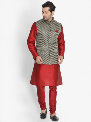 Vastramay Men Kurta, Ethnic Jacket and Pyjama Set