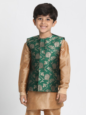 jbn CREATION Sleeveless Woven Design Boys Jacket