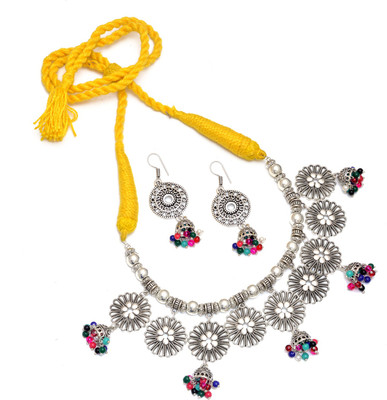mohit jewellers Brass Silver Silver, Yellow Jewellery Set(Pack of 1)