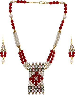 MissMister Brass Gold-plated White, Red Jewellery Set(Pack of 1)