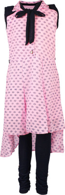 Arshia Fashions Girls Party(Festive) Top Legging(Pink)