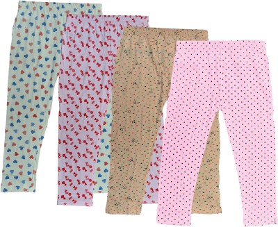 IndiWeaves Capri For Girls Casual Printed Cotton Blend(Pink Pack of 4)