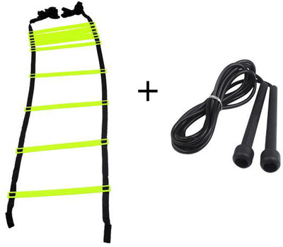 GRAVITY Combo Plastic 3.5 m Trampoline Ladder & Jumping Ladder and Skipping Rope Football Kit
