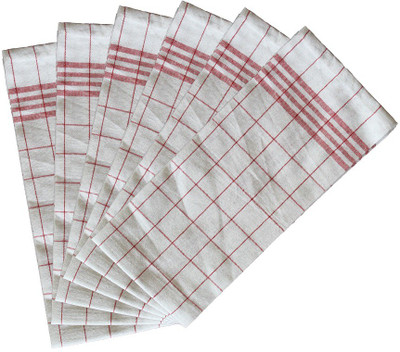 Flipkart SmartBuy Cotton Checkered Red, White Cloth Napkins(6 Sheets)