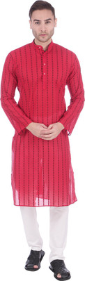 Rajubhai Hargovindas Men Solid Straight Kurta(Red)