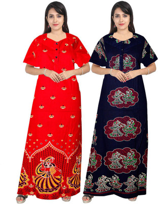 MUDRIKA Women Nighty Set(Multicolor)
