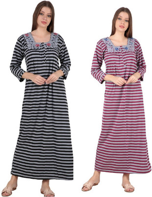 Natkhat Radha Women Nighty Set(Red, Black, Grey)