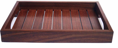 CART OF CRAFTS Sheesham Wood Handmade & Handcrafted Wooden Serving Tray (12 X 8.5 X 1.5 Inches) Tray
