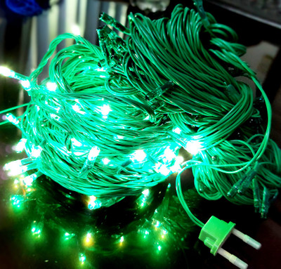 Ascension 28 LEDs 10 m Green Steady String Rice Lights(Pack of 5)