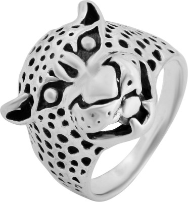 MissMister Oxidised Antique Finish Brass, Tiger/Cheetah Head, Fashion Finger Ring Men Latest Fashion Brass Silver Plated Ring