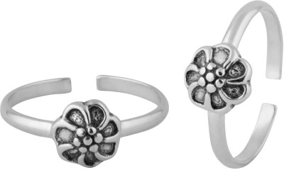 Rinayra Jewels Antique Bloom Silver Toe Ring-TR400 Sterling Silver Toe Ring Set