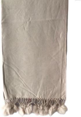 manra Wool Solid Women Shawl(Grey)