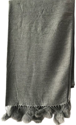 manra Wool Self Design Women Shawl(Multicolor)