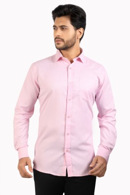 Corporate Club Men Solid Casual Pink Shirt