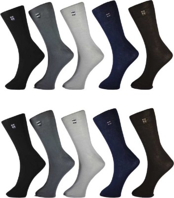 kiyo Men Solid Mid-Calf/Crew(Pack of 10)