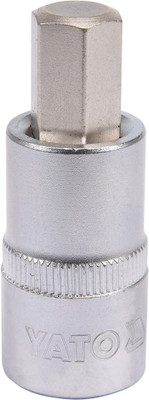YATO YT-04386 Professional HEX 12mm shaft and 1/2 inch Drive Socket Bit with Chromium Plated for Car or Mechanical Workshop Socket Set(Pack of 1)