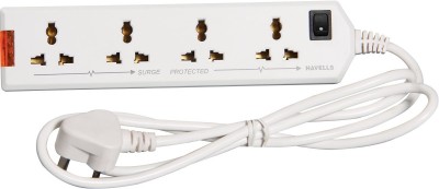 Havells 6A Four-Way Extension Board 4  Socket Extension Boards (White)