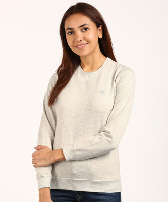 Fort Collins 3/4th Sleeve Self Design Women Sweatshirt