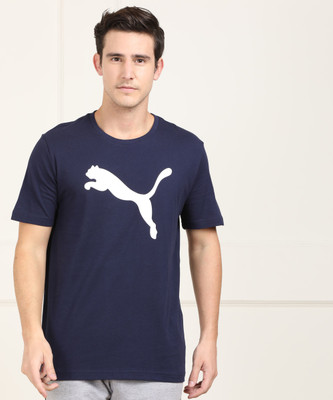 PUMA Printed Men Round Neck Blue T-Shirt
