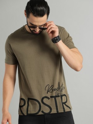 Roadster Printed Men Round Neck Green T-Shirt