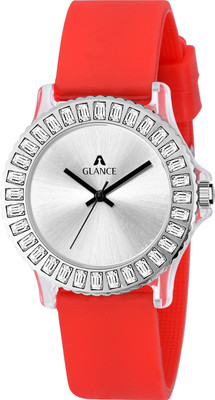 Aglance 9827pp03 red Silicon Analog Watch  - For Girls