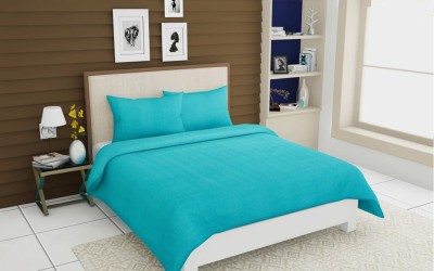 Skytex 140 TC Cotton Double Solid Flat Bedsheet(Pack of 1, Sea Green)