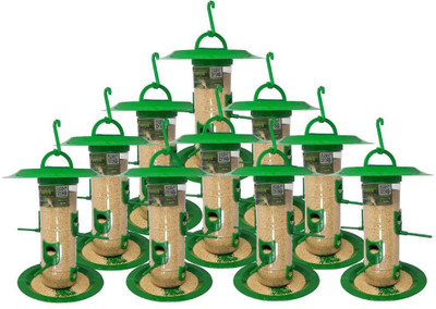 AMIJIVDAYA Large Food Feeder with Hut Window Bird Feeder Bird Feeder(Green)