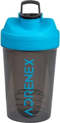 Adrenex by Flipkart BPA Free Gym Bottle with Mixer Ball 500 ml Shaker (Pack of 1, Blue, Grey, Plastic)