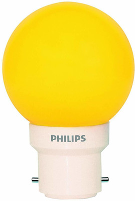 PHILIPS 0.5 W Basic Round B22 LED Bulb(Yellow)