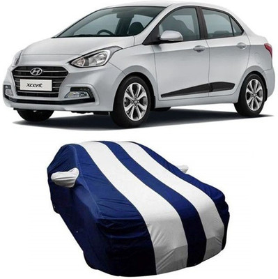 SA GROUP Car Cover For Hyundai Xcent (With Mirror Pockets)(Blue)