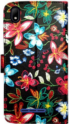 MYSHANZ Flip Cover for Lava Z62, Lava Z62 flip cover, Lava Z62 Desginer Flip cover, Lava Z62 mobile flip cover (Maroon)(Multicolor)