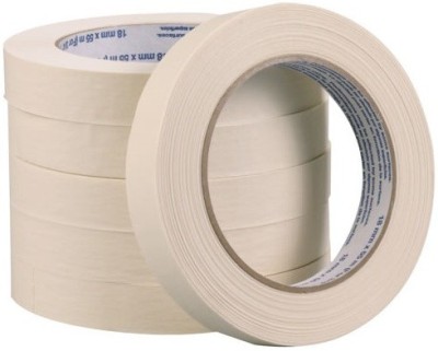 ADAMANT ABODE Single Sided painter Masking tape 1 inch 20m (Manual)(Set of 6, Beige)