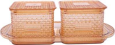 KUBER INDUSTRIES Plastic Grocery Container  - 350 ml(Pack of 3, Brown)