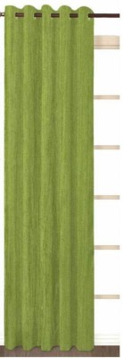 N2C Home 270 cm (9 ft) Polyester Semi Transparent Long Door Curtain Single Curtain(Plain, Green)