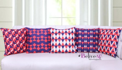Belive-Me Geometric Cushions & Pillows Cover(Pack of 5, 40 cm*40 cm, Multicolor)