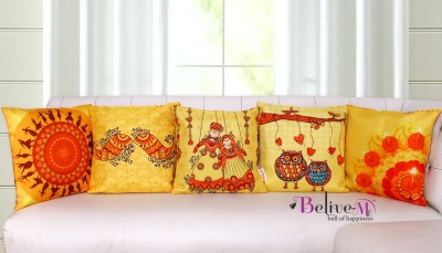 Belive-Me Printed Cushions & Pillows Cover(Pack of 5, 40 cm*40 cm, Multicolor)