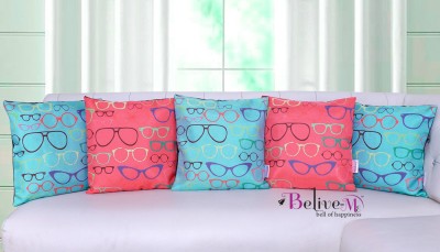 Belive-Me Printed Cushions Cover(Pack of 5, 40 cm*40 cm, Multicolor)
