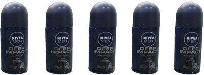 NIVEA DEEP IMPACT FRESHNESS (PACK OF 5) Deodorant Roll-on  -  For Men(250 ml, Pack of 5)