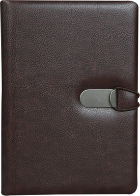 MAHAVIR A5 Clip-On Notes with Elastic A5 Notebook Single Ruled 192 Pages(Brown)