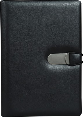 MAHAVIR A5 Clip-On Notes with Elastic A5 Notebook Single Ruled 192 Pages(Black)