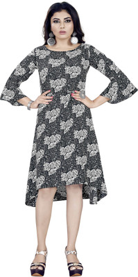 HSFS Women A-line Multicolor Knee Length Dress