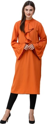 SILK ROUTE London Women Ruffled Orange Dress