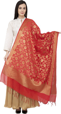 A R SILK Art Silk Self Design Women Dupatta