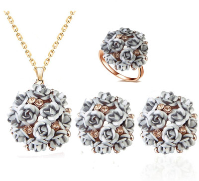 YouBella Alloy Grey, Rose Gold Jewellery Set(Pack of 1)